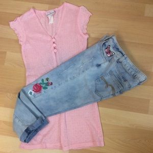 Girls Justice Embroidered Jeans sz 12